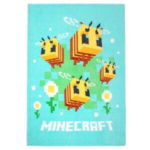 Minecraft Beautiful Day Bumblebee Themed Soft & Plush Throw Blanket NWOT